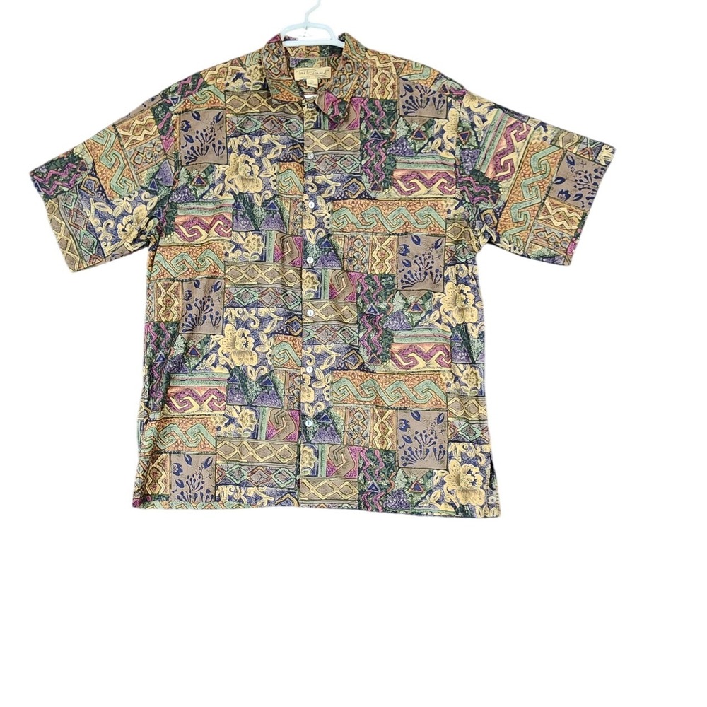 Tori Richard Honolulu‎ Vintage Hawaiian Shirt XL Cotton Lawn Abstract